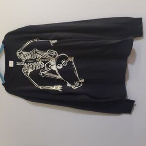Gymboree Skaterboard Skeleton Long Sleeve Kid's Tee Shirt Size 10